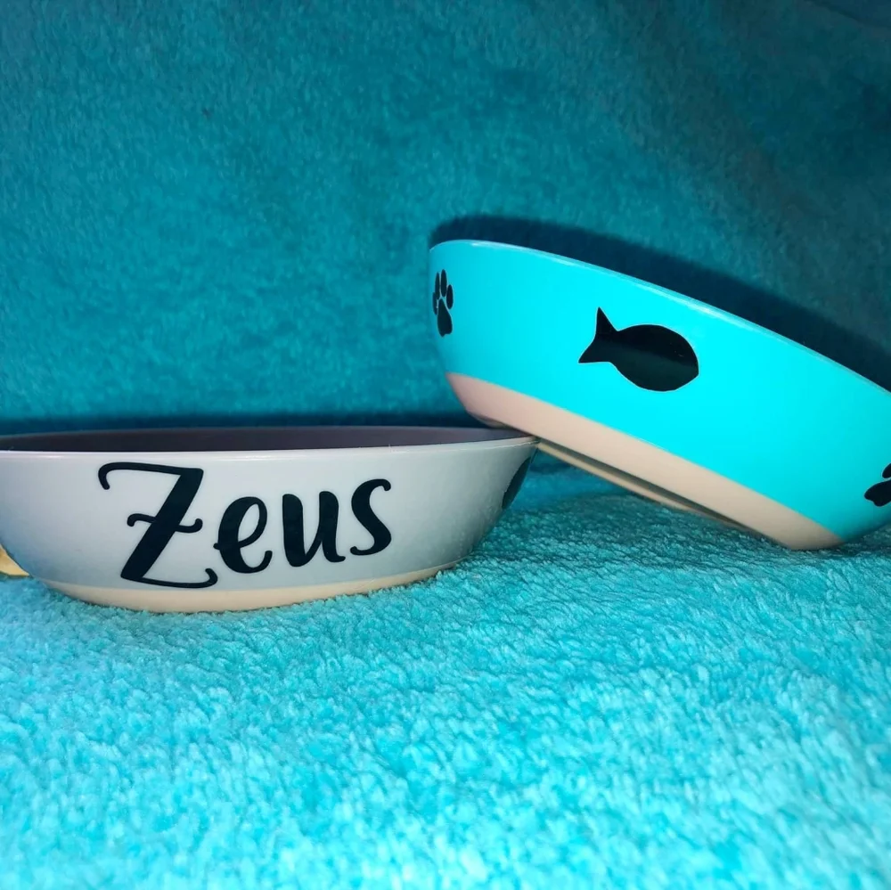Personalized cat bowls